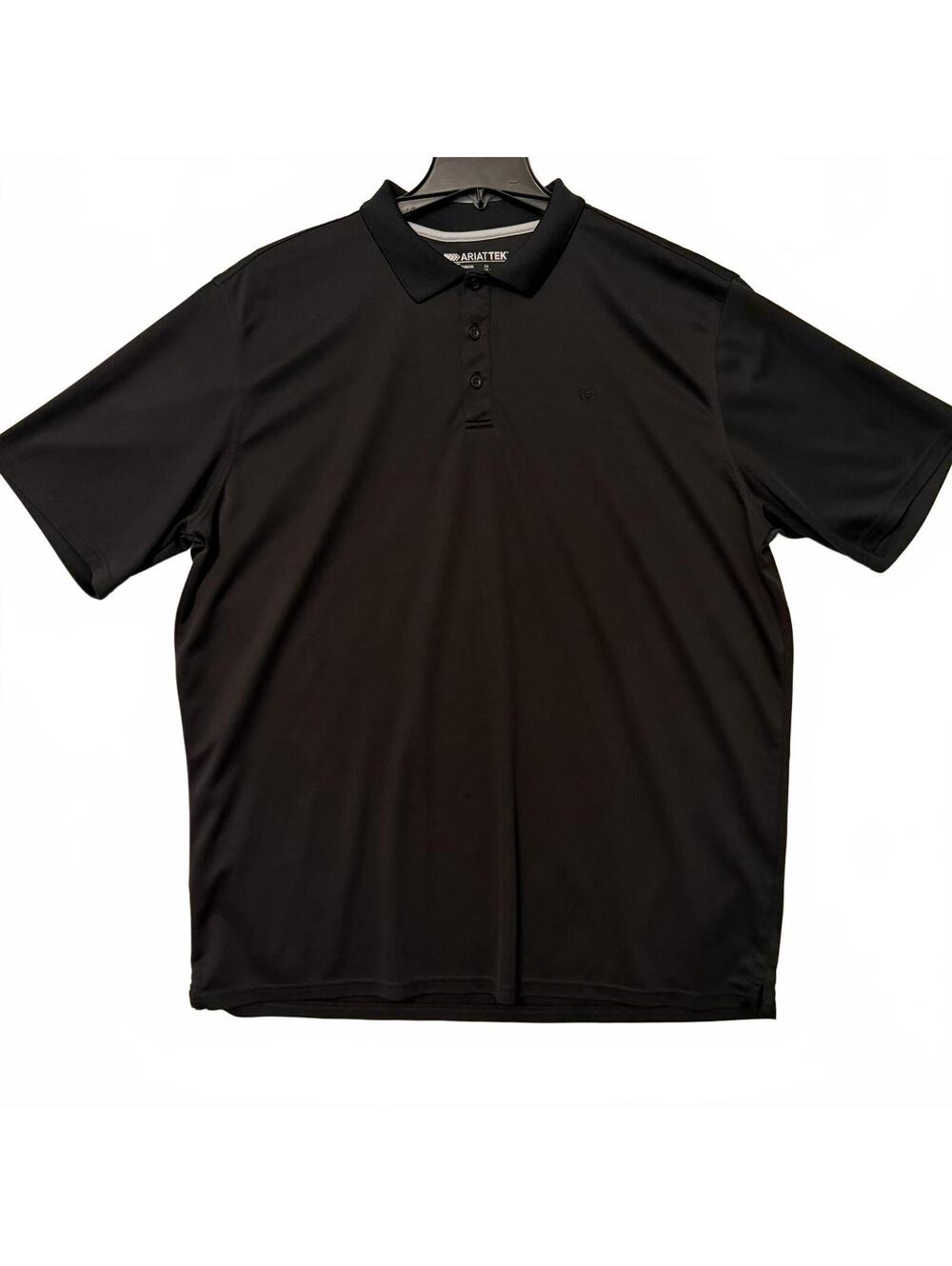 Ariat AriatTek Men's XXL-T 2XL Tall Black Polo Performance Shirt Short Sleeve